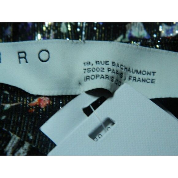 IRO Skirt Size 4 Metallic Bronze Floral Silk Mini - Picture 10 of 12